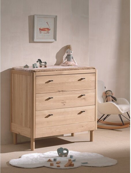 Komoda dziecięca z litego drewna dębowego w naturalnym kolorze 100x95x55 cm Forrest – Vipack