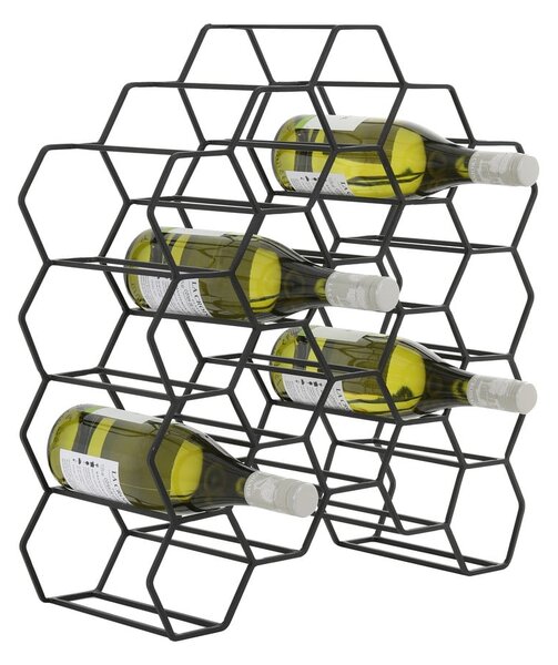 Czarny metalowy regał na wino na 20 butelek Salbris – Light & Living