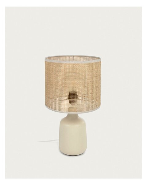 Kremowo-naturalna lampa stołowa ceramiczna (wysokość 46 cm) Erna – Kave Home