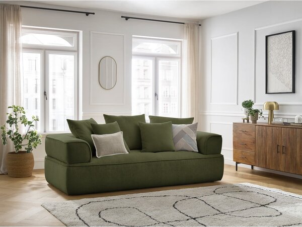 Zielona sofa z tkaniny szenilowej 237 cm Whesley – Bobochic Paris
