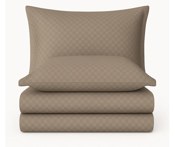 Brązowa pościel jednoosobowa z bawełny renforcé 140x200 cm Checkered – Mila Home Luxury