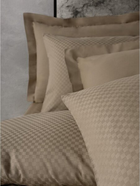 Brązowa pościel jednoosobowa z bawełny renforcé 140x200 cm Checkered – Mila Home Luxury