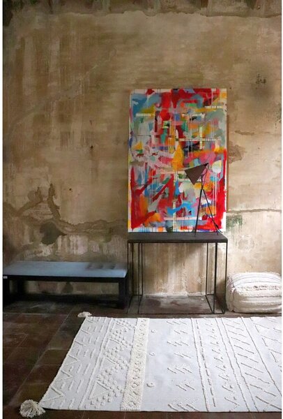 Biały bawełniany dywan tkany ręcznie odpowiedni do prania 170x240 cm Tribu Natural – Lorena Canals