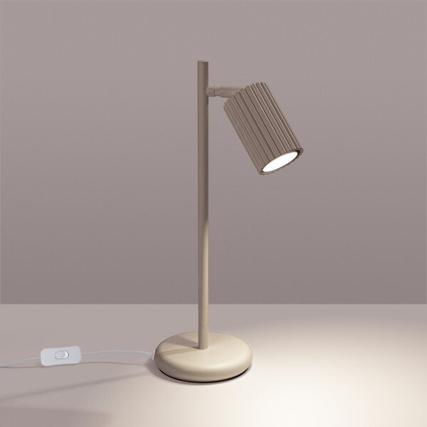 Szarobrązowa metalowa lampa stołowa (wysokość 43 cm) Gleam – Sollux
