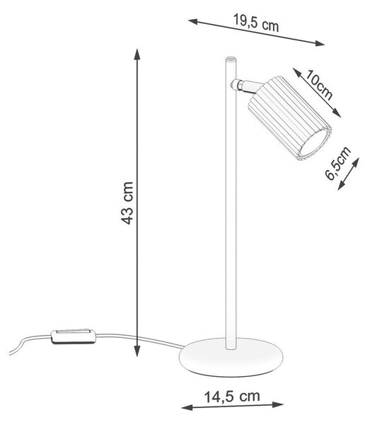 Szarobrązowa metalowa lampa stołowa (wysokość 43 cm) Gleam – Sollux