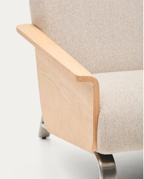 Beżowa sofa z tkaniny szenilowej 205 cm Amsen – Kave Home