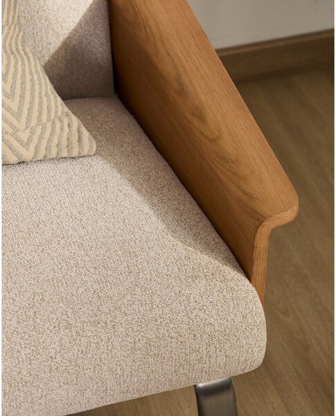 Beżowa sofa z tkaniny szenilowej 205 cm Amsen – Kave Home