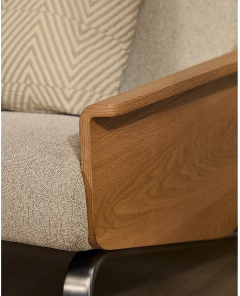 Beżowa sofa z tkaniny szenilowej 205 cm Amsen – Kave Home