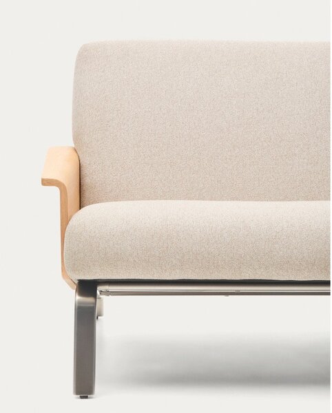 Beżowa sofa z tkaniny szenilowej 205 cm Amsen – Kave Home