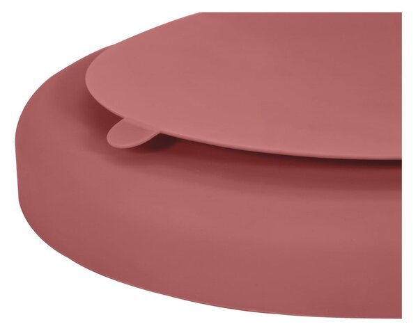 Ceglasty silikonowy talerz dla dzieci 19x20,5 cm Dusky Pink – Kindsgut