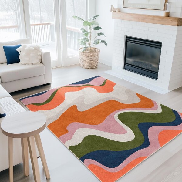 Pomarańczowy chodnik odpowiedni do prania 60x230 cm Squiggly Orange – Mila Home
