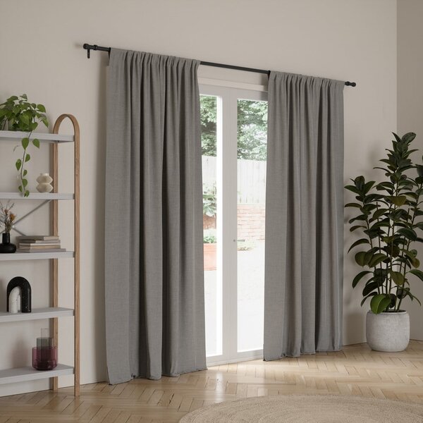Stalowy regulowany karnisz w kolorze matowej czerni 91 - 168 cm Cleo – Umbra