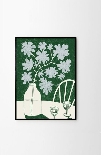 Plakat 30x40 cm Blue Flowers & Red Wine – Anouk van Cleef – The Poster Club
