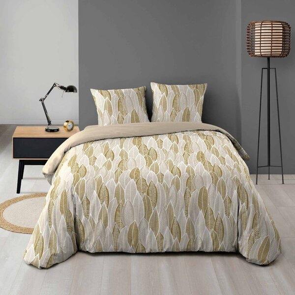 Pościel dwuosobowa z mikrowłókna w kolorze ochry 240x220 cm Kim – douceur d'intérieur