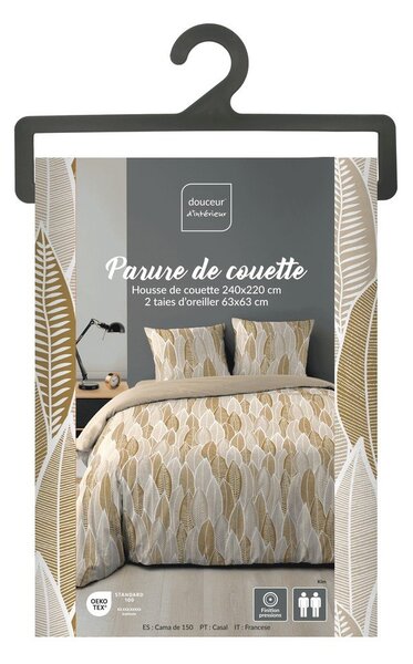 Pościel dwuosobowa z mikrowłókna w kolorze ochry 240x220 cm Kim – douceur d'intérieur