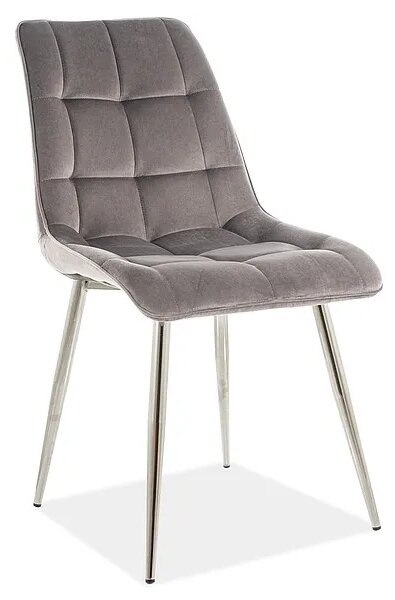Krzesło CHIC VELVET CHROM szare