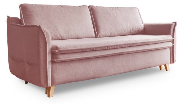Jasnoróżowa rozkładana sofa 225 cm Charming Charlie – Miuform