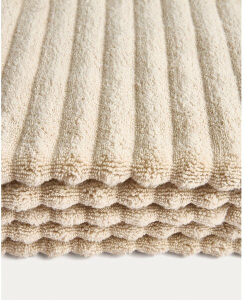 Beżowy bawełniany ręcznik kąpielowy frotte 70x140 cm Navira – Kave Home