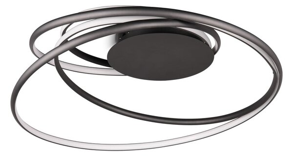 Czarna lampa sufitowa LED z metalowym kloszem Nala – Trio Select