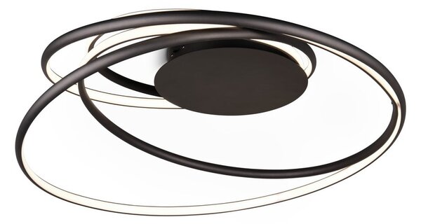 Czarna lampa sufitowa LED z metalowym kloszem Nala – Trio Select