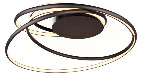 Czarna lampa sufitowa LED z metalowym kloszem Nala – Trio Select
