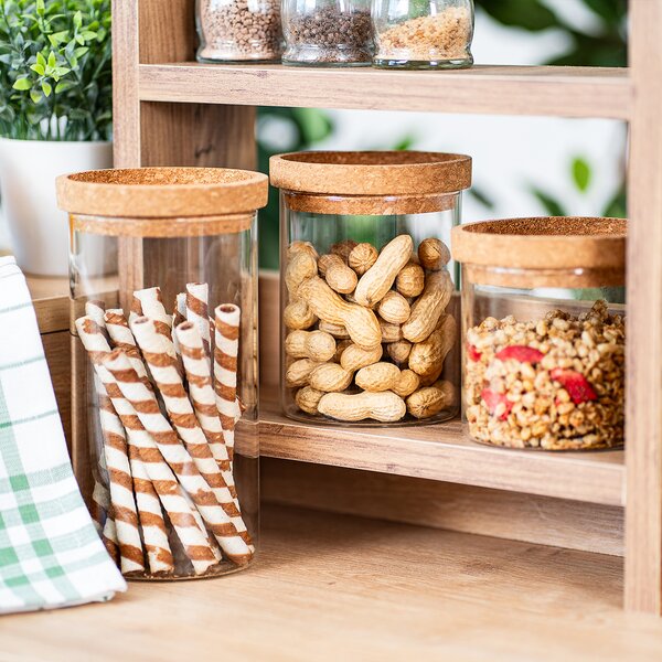 4Home Szklany pojemnik do żywności z pokrywką Cork, 1000 ml, 1000 ml
