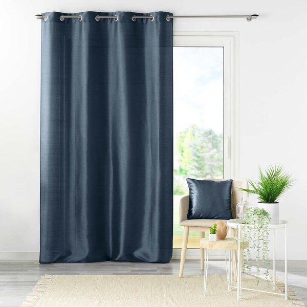 Ciemnoniebieska zasłona z mikrosatyny 140x240 cm Shana – douceur d'intérieur