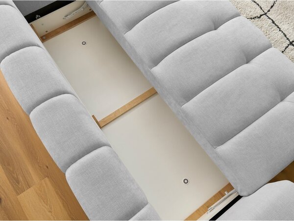 Jasnoszara rozkładana/ze schowkiem sofa 251 cm Fuji – Bobochic Paris
