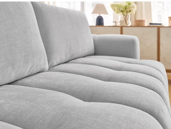 Jasnoszara rozkładana/ze schowkiem sofa 251 cm Fuji – Bobochic Paris