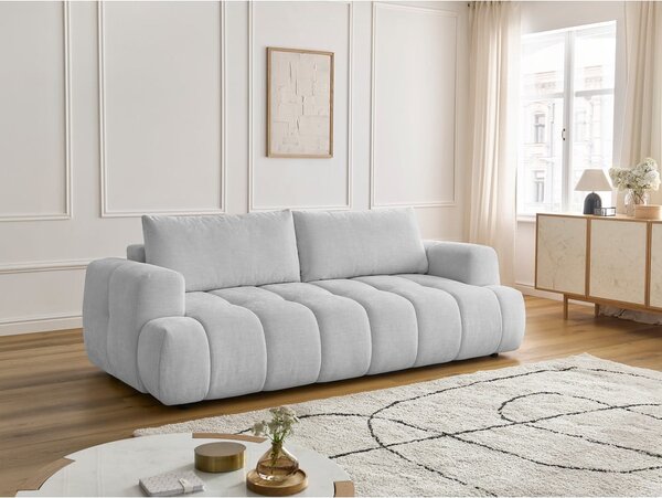Jasnoszara rozkładana/ze schowkiem sofa 251 cm Fuji – Bobochic Paris