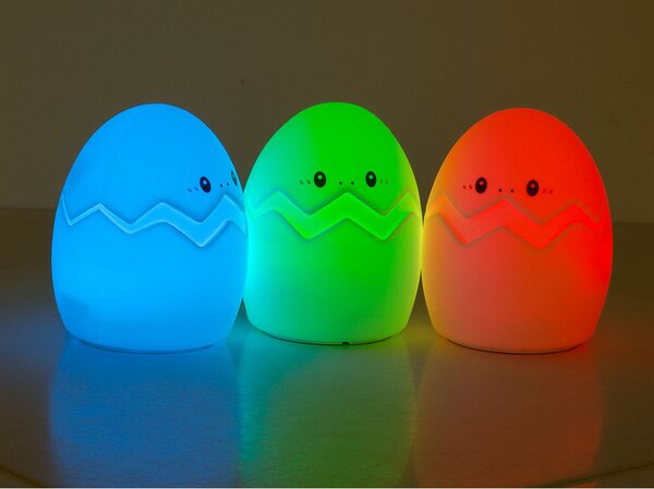 Silikonowa lampka nocna LED dla dzieci EGG 12,5 cm biała