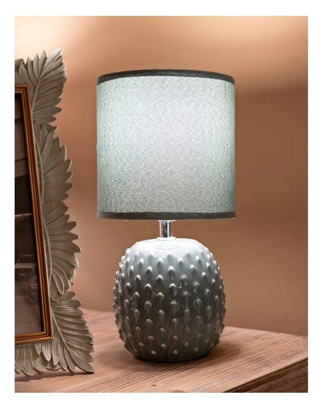 Jasnoniebieska lampa stołowa ceramiczna z tekstylnym kloszem (wysokość 27 cm) Pontus – Mauro Ferretti