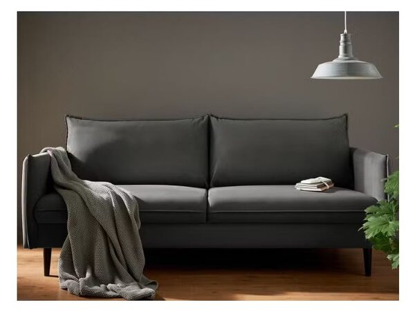 Ciemnoszara aksamitna sofa 203 cm Juli – Ropez