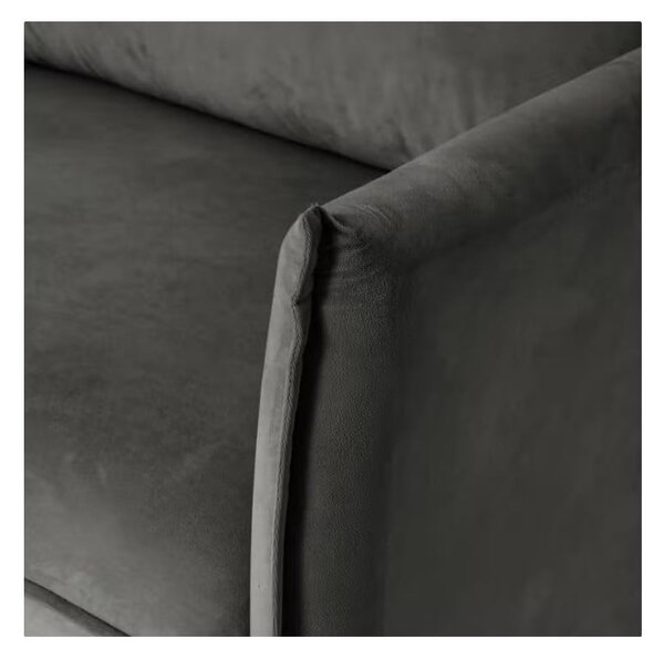 Ciemnoszara aksamitna sofa 203 cm Juli – Ropez