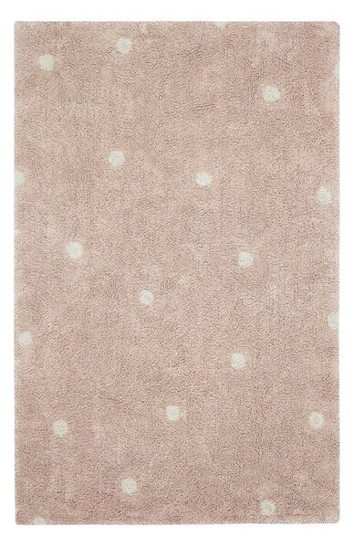 Jasnoróżowy bawełniany dywan dziecięcy tkany ręcznie odpowiedni do prania 100x150 cm Mini Dot Rose – Lorena Canals