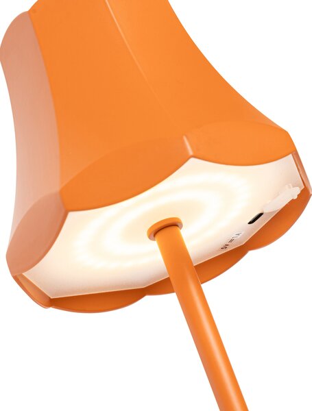 Zestaw 2 lamp stołowych w stylu retro pomarańczowych ładowanych z gniazda USB IP44 - Granny