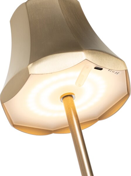 Zestaw 2 lamp stołowych retro w kolorze różowego złota, ładowane USB, IP44 - Granny