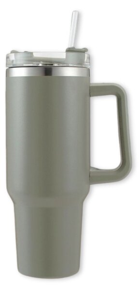 Kubek termiczny ze słomką TERMOS 1000 ml, szary