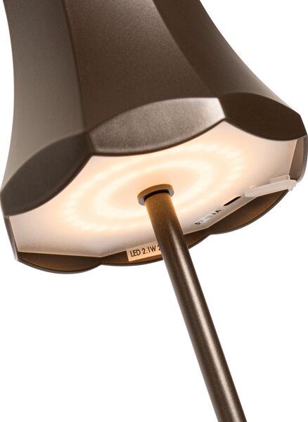 Zestaw 2 lamp stołowych retro ciemny brąz akumulatorowe IP44 - Granny