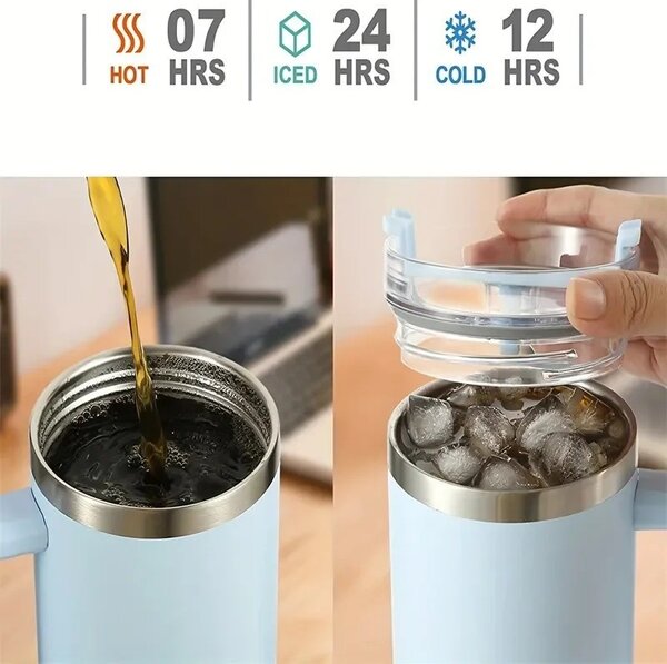 Kubek termiczny ze słomką TERMOS 1000 ml, szary