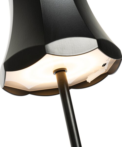 Zestaw 2 lamp stołowych retro czarnych do ładowania IP44 - Granny