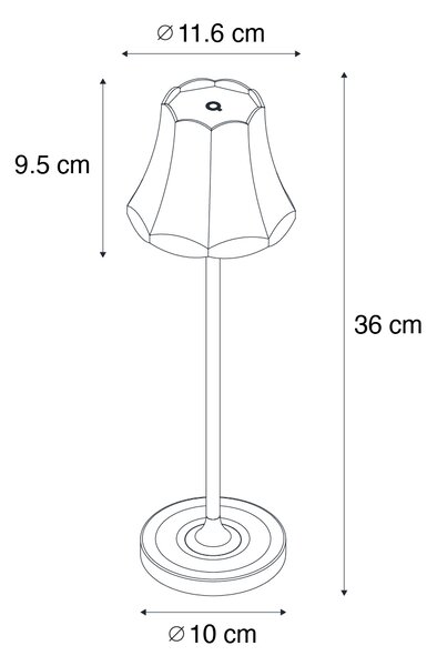 Zestaw 2 lamp stołowych retro ciemny brąz akumulatorowe IP44 - Granny