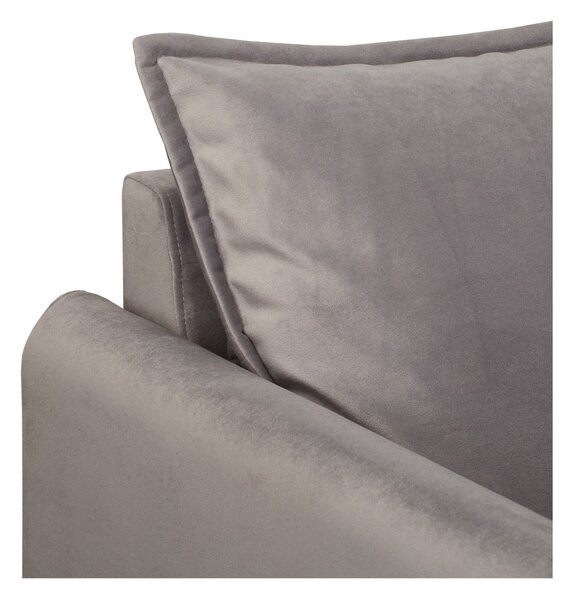 Szara aksamitna sofa 138 cm Juli – Ropez