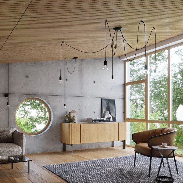 Czarna lampa wisząca 300x300 cm Spider – Sollux