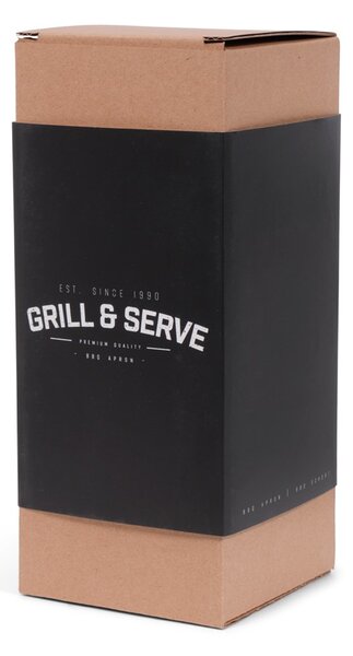 Niski fartuch do pasa z eko skóry GRILL AND SERVE, czarny