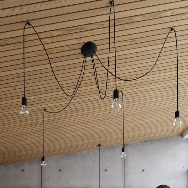 Czarna lampa wisząca 300x300 cm Spider – Sollux