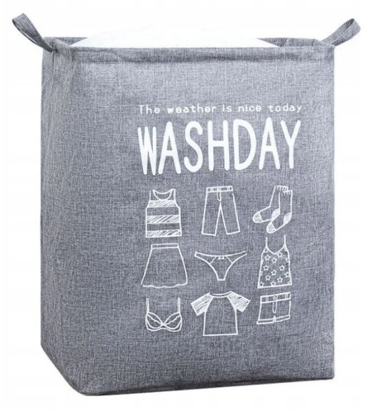 Kosz na pranie ze sznurkiem WASHDAY 50x40x50 cm