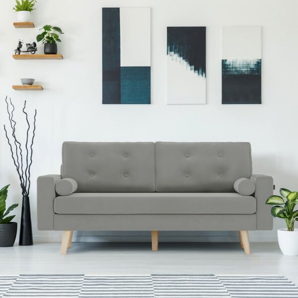 Jasnoszara 3-osobowa sofa MANDI