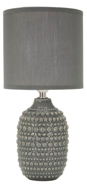 Szara lampa stołowa ceramiczna z tekstylnym kloszem (wysokość 30,5 cm) Points – Mauro Ferretti