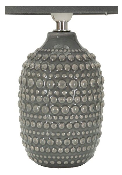 Szara lampa stołowa ceramiczna z tekstylnym kloszem (wysokość 30,5 cm) Points – Mauro Ferretti